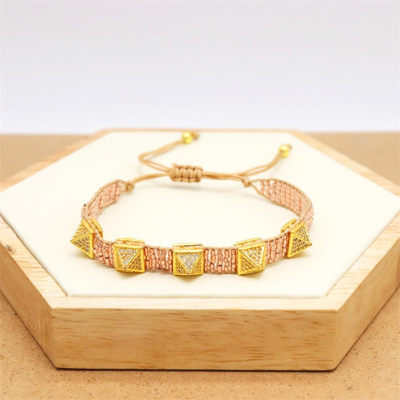 Wholesale Fashion Simple Bohemian Hand-woven Diamond Bracelet