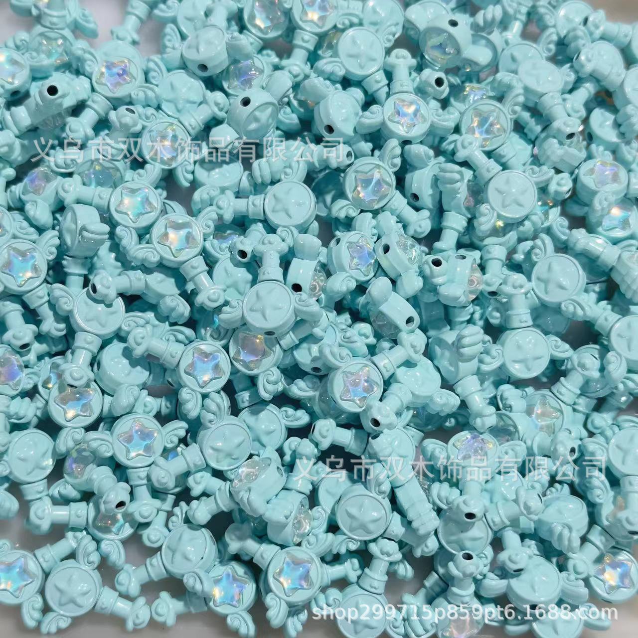 Wholesale 10pcs Paint Diamond Fairy Wand Alloy Beads