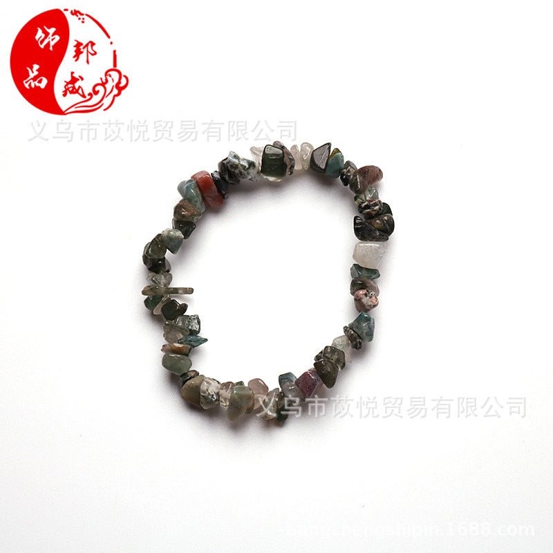 Wholesale 5pcs natural crystal gravel elastic bracelet colorful gravel bracelet