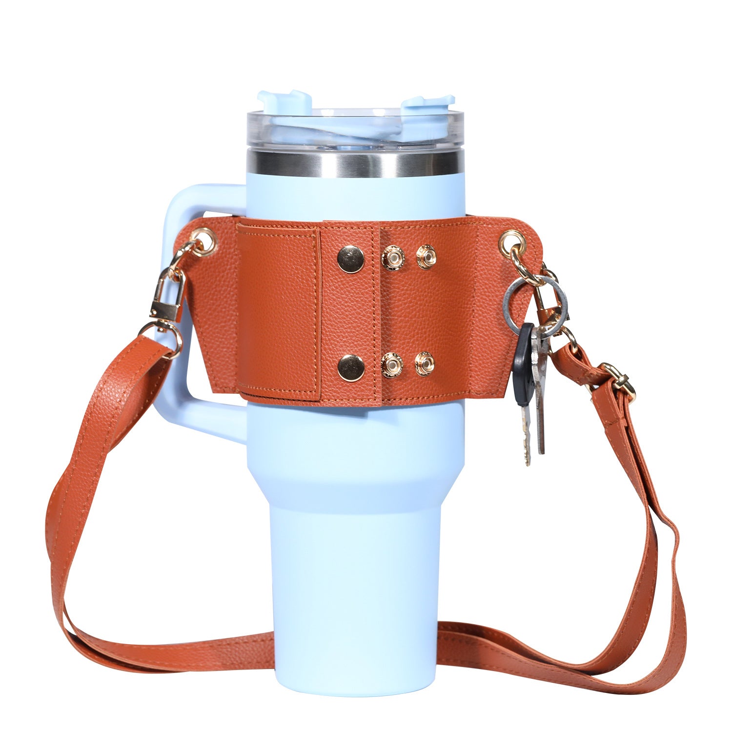 Wholesale 40oz Ice Cup Cover PU Leather Adjustable Crossbody Cup Accessories
