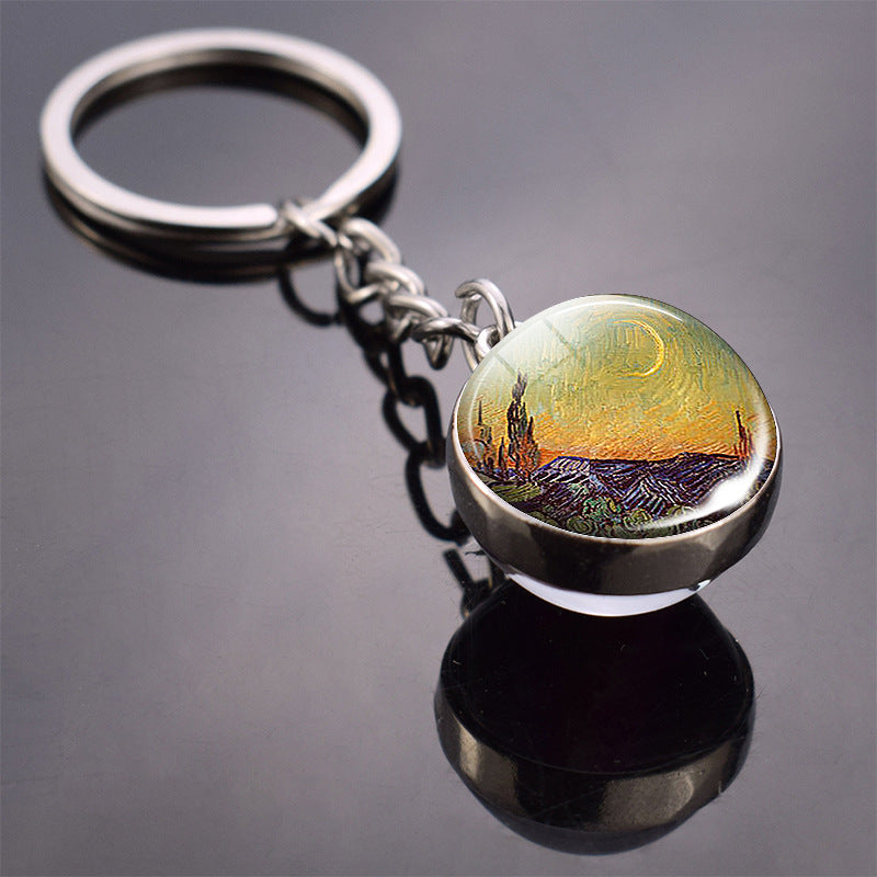 Wholesale Van Gogh Starry Sky Metal Keychains