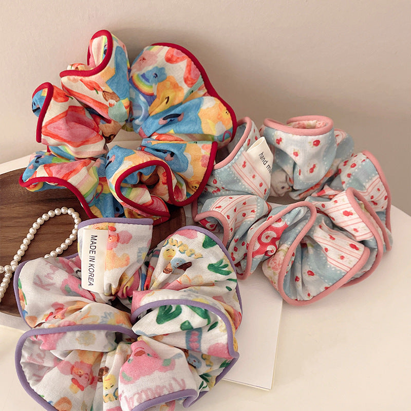 Wholesale Fabric Floral Large Intestine Hair Ties