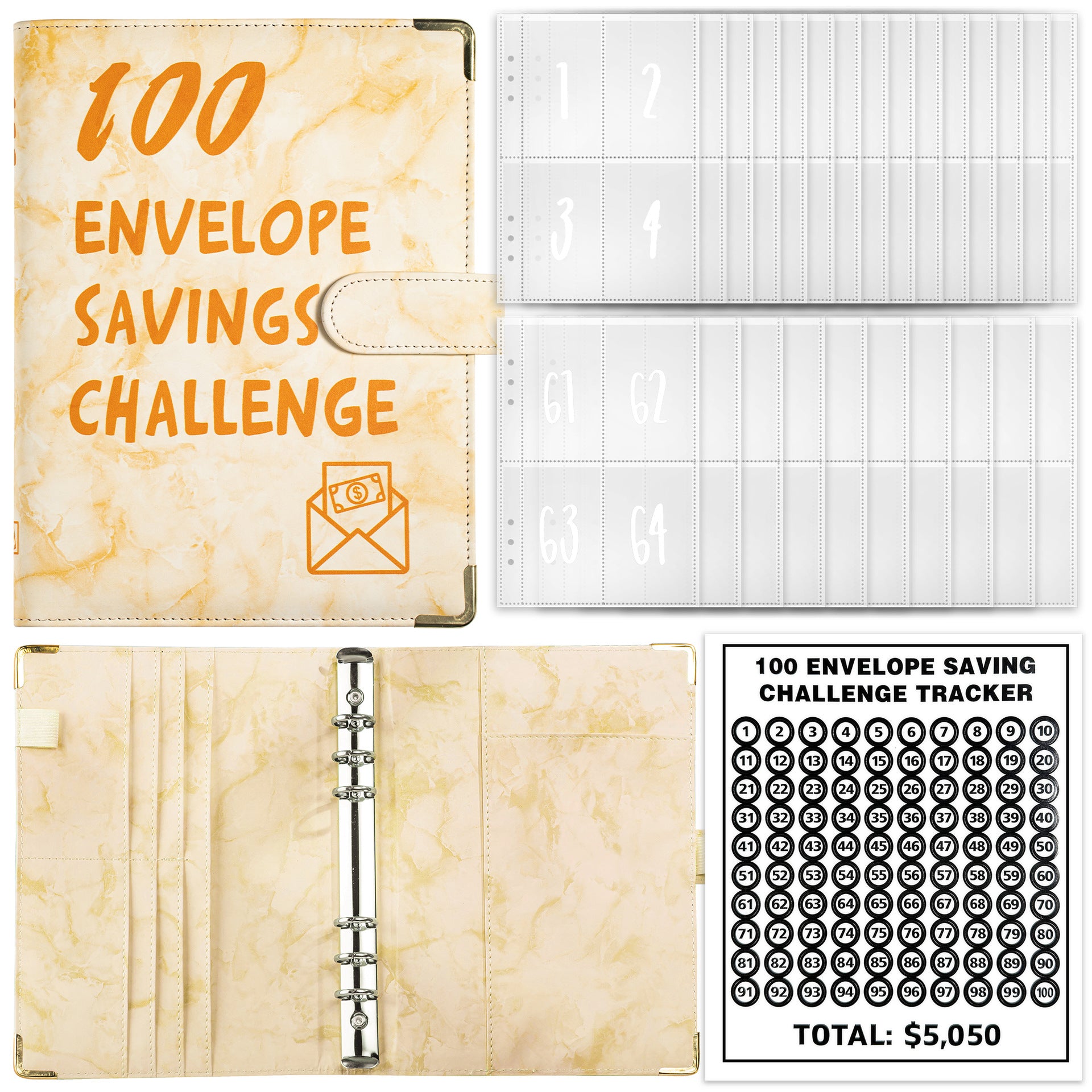 Wholesale 100 Envelope Challenge Couple Loose Page Savings Notebook