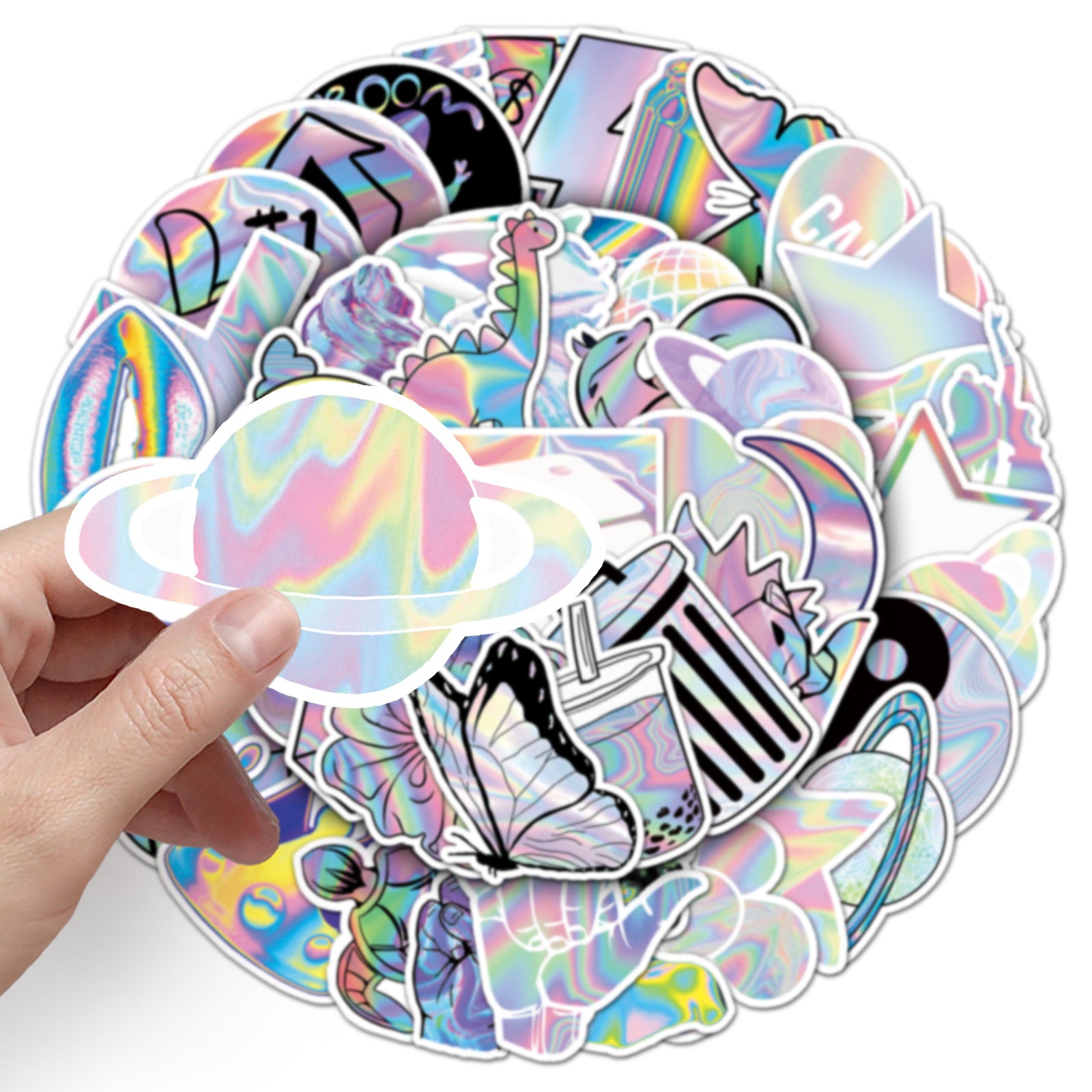 Wholesale 50pcs/pack holographic laser graffiti colorful creative sticker