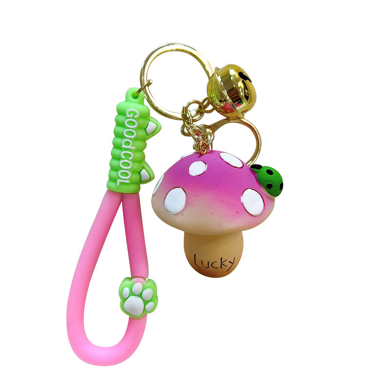 Wholesale Creative Cartoon Resin Ladybug Mushroom Keychain