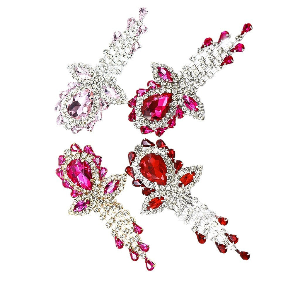 Wholesale 5. 5CM Waterdrop Diamond Crystal Tassel DIY Patches