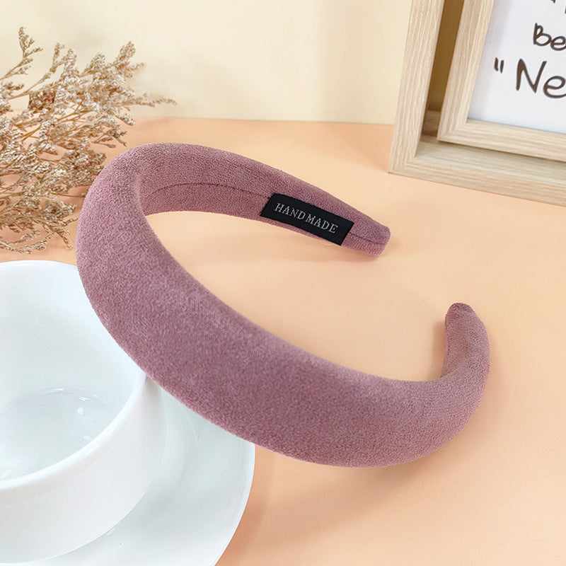 Wholesale Autumn and Winter Suede Fabric Sponge Hair Bands