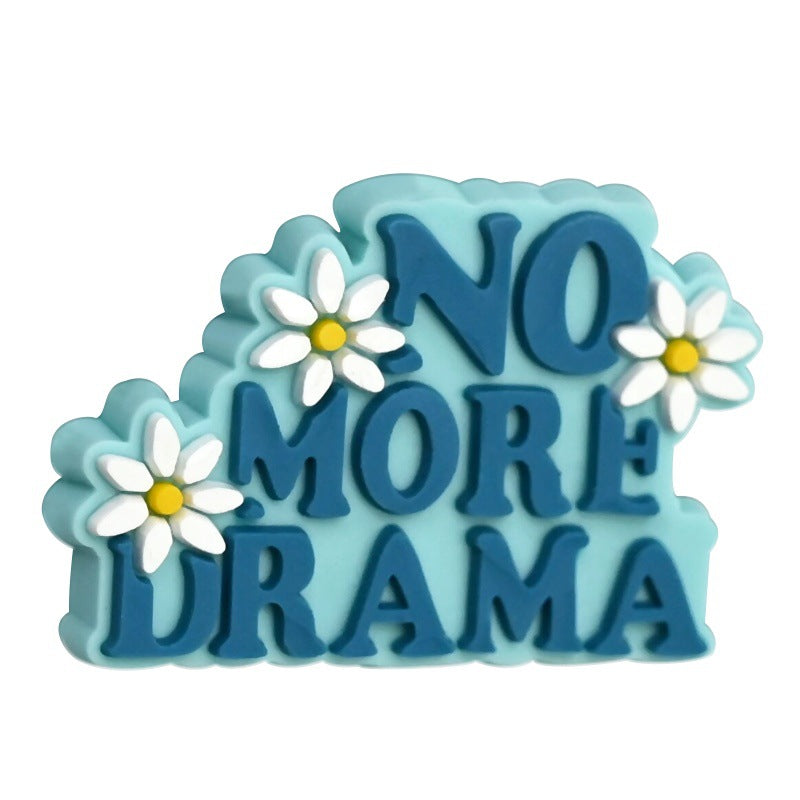 Wholesale Random 100pcs Colored phrase English through-hole Focal Beads