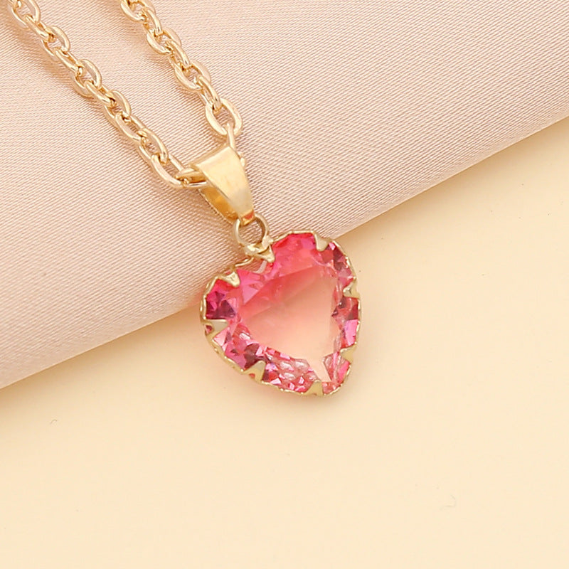 Wholesale Multicolor Heart Pendant Alloy Necklaces