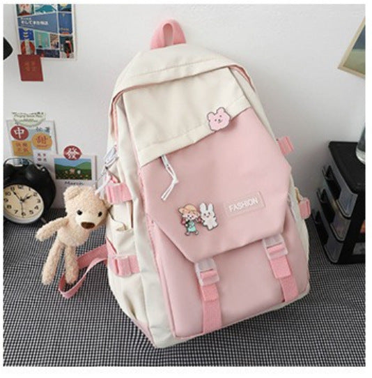 Wholesale 2023 Spliced Diagonal Label Nylon Backpack