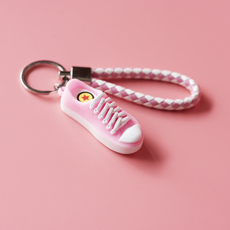 Wholesale Rubber Mini White Shoes Keychain