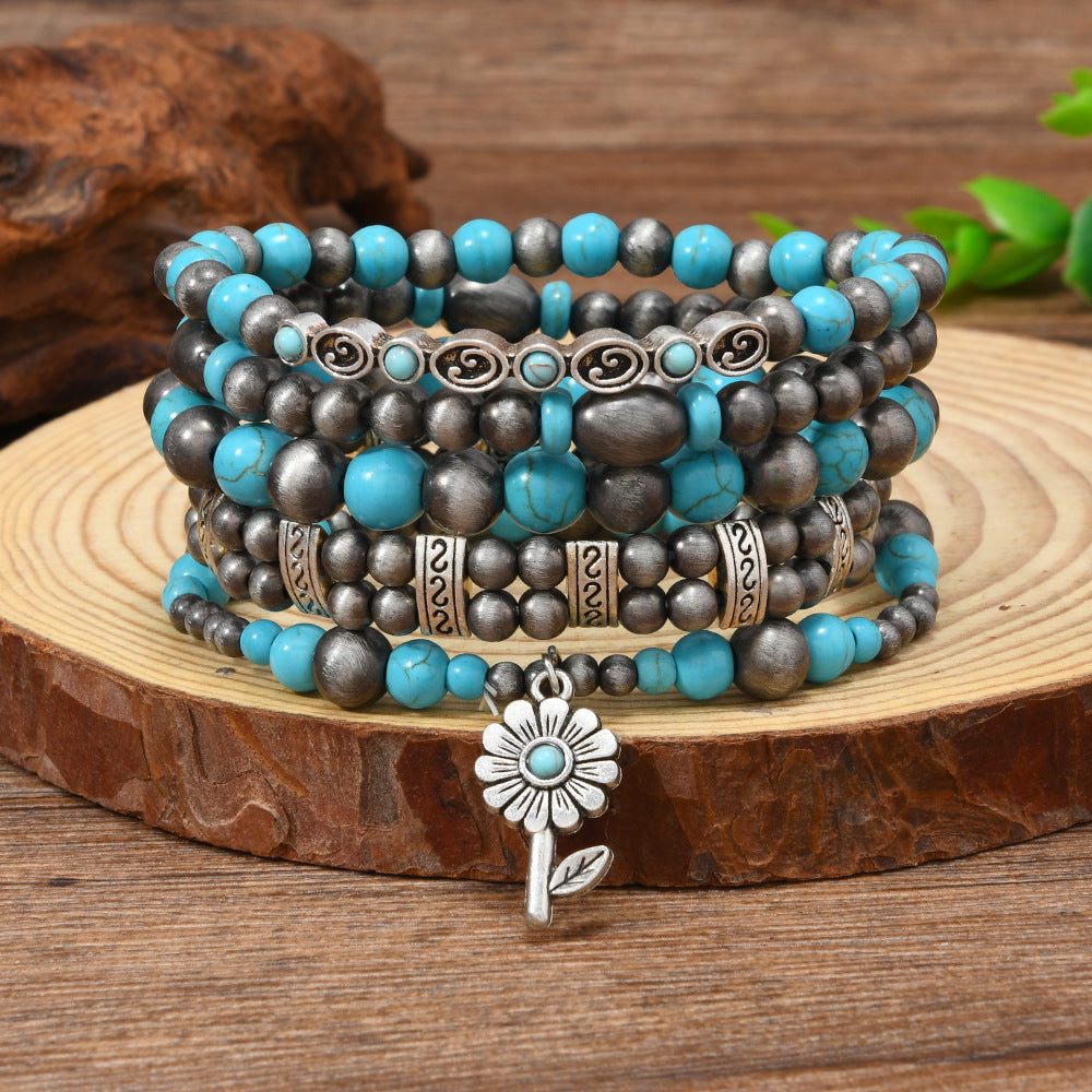 Wholesale Turquoise bead bracelet   Layered Bracelet Set