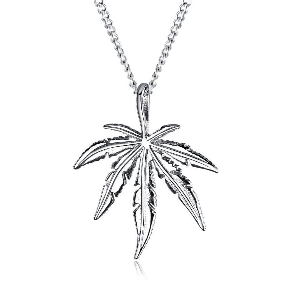 Wholesale Retro Hip Hop Maple Leaf Men's Necklace