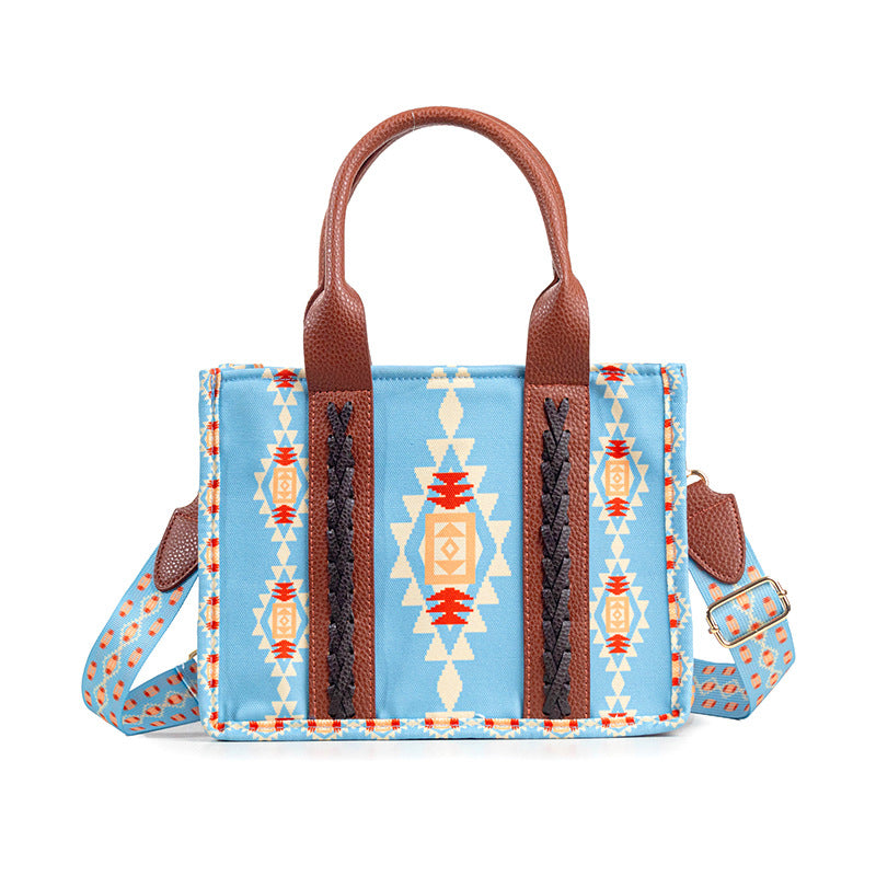 Wholesale Bohemian Canvas Vintage Aztec Ethnic Style Tote Bag Shoulder Diagonal Cross Bag