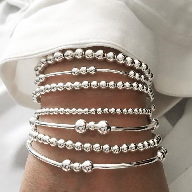 Wholesale Niche creative design temperament beaded bracelet set sweet and cool stacking jewelry