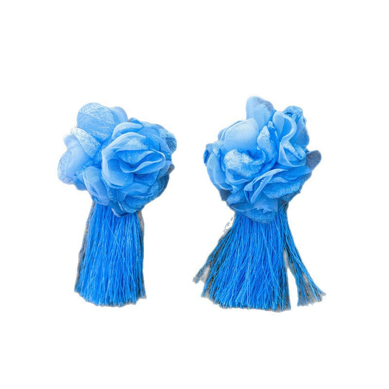 Wholesale Fabric colorful flower earrings