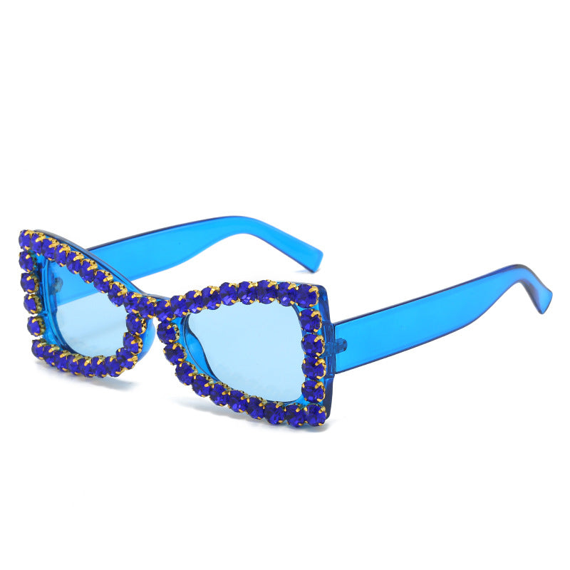 Wholesale Butterfly Rhinestone Sparkling Prom Party Hip Hop Sunglasses