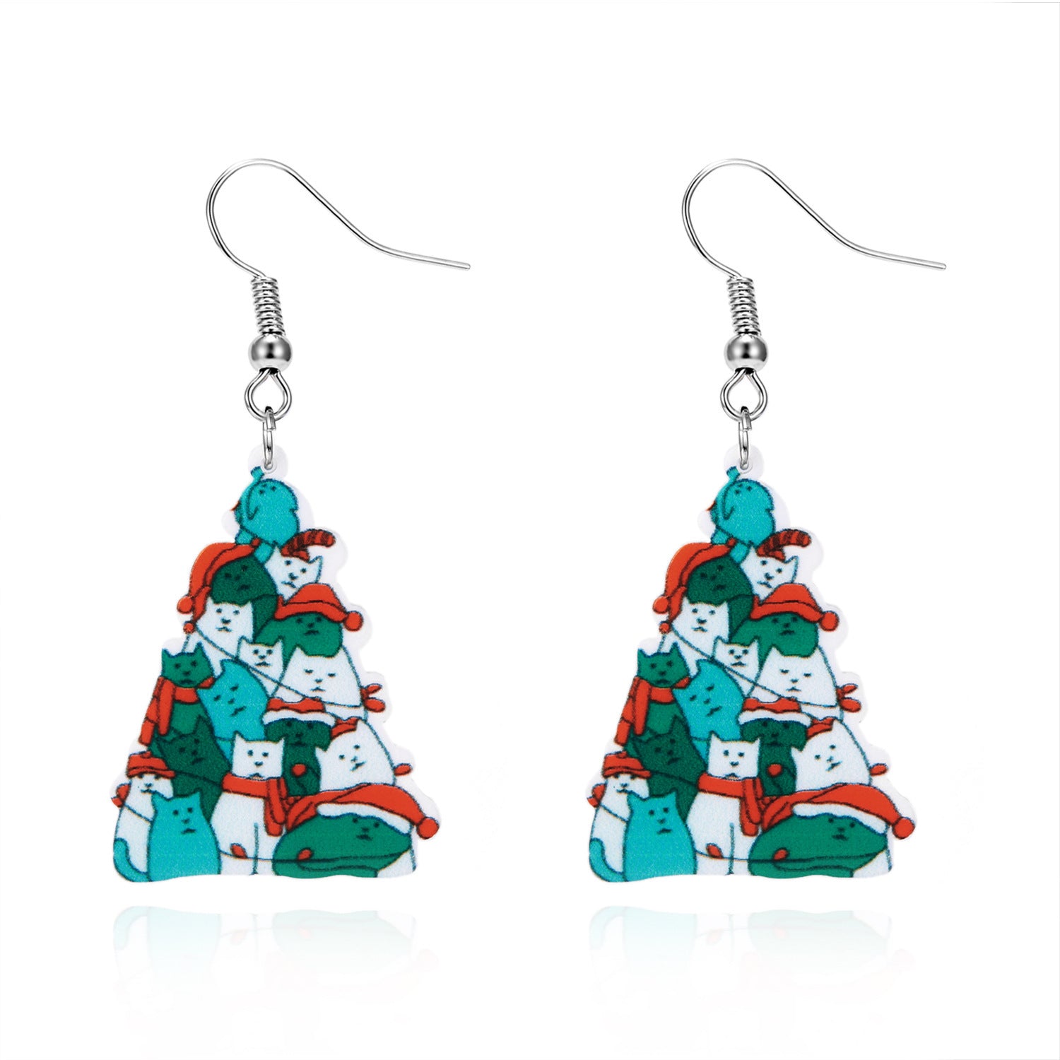 Wholesale Santa Claus Cat Christmas Series Acrylic Earrings