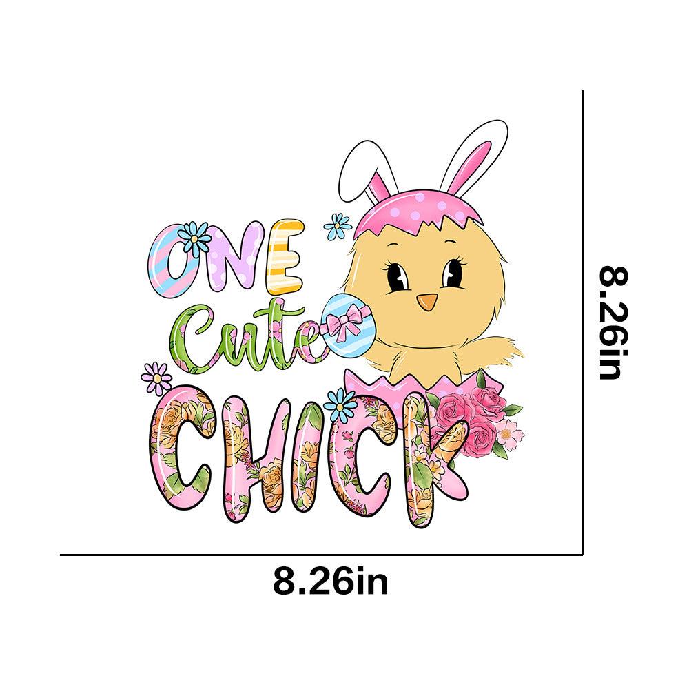 Wholesale 10pcs Easter letter cartoon rabbit car UV DTF Ready to Press Transfers Wraps