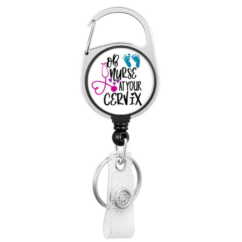 Wholesale Badge Reels ABS Doctor Nurse Carabiner Retractable Keychain