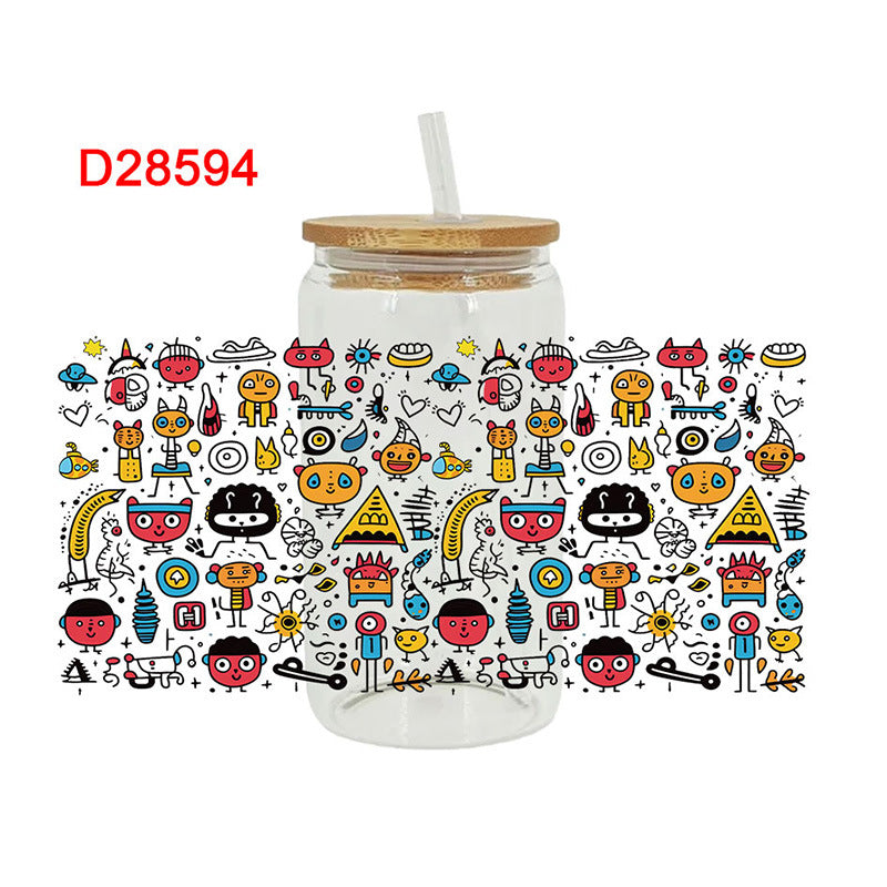 Wholesale Cute Cartoon   16oz Cup UV DTF Wraps