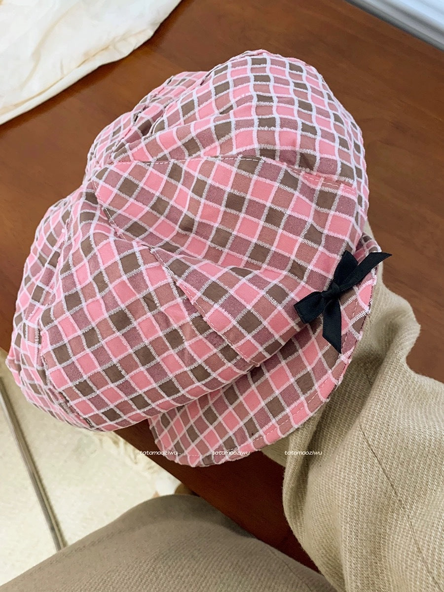 Wholesale Hot Girl Pink American Retro Cowboy Forward Cap Beret Peaked Cap