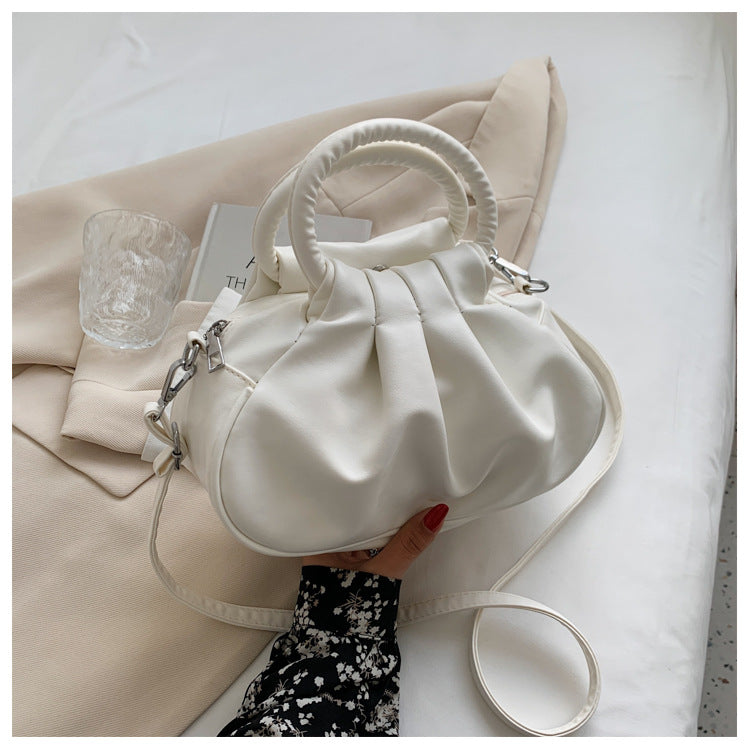 Wholesale Retro cloud pleated solid color versatile women's bag hand-held underarm bag shoulder bag messenger bag