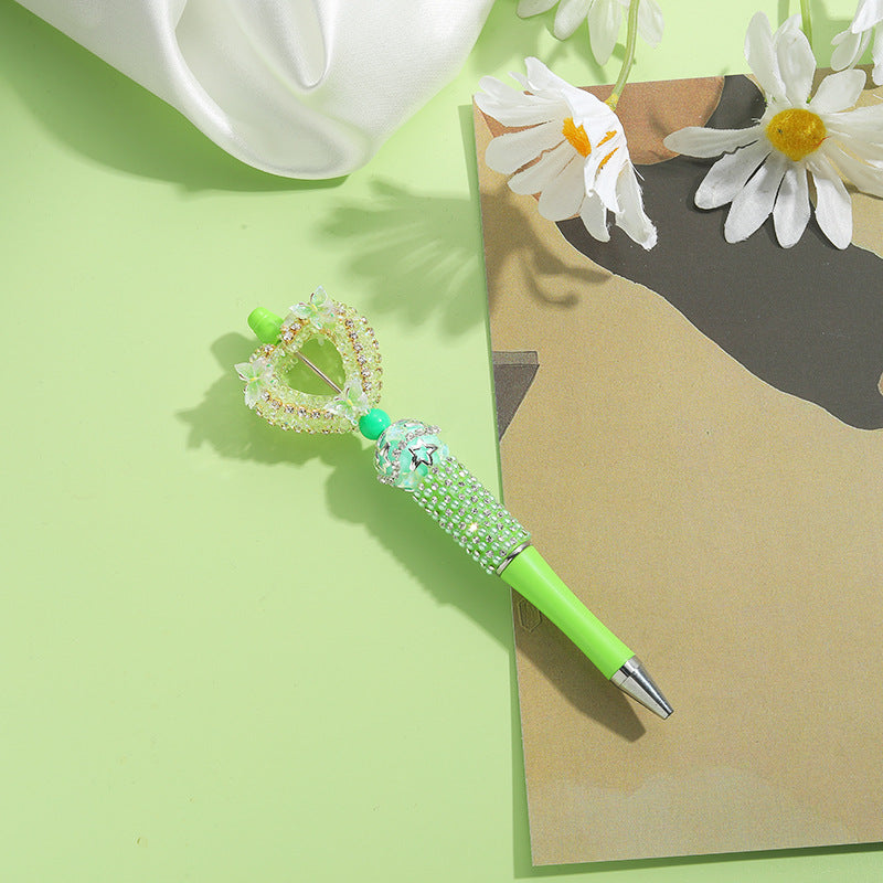 Wholesale Beaded Pens Colorful Handmade Beaded Twisting Rhinestone Love Pen