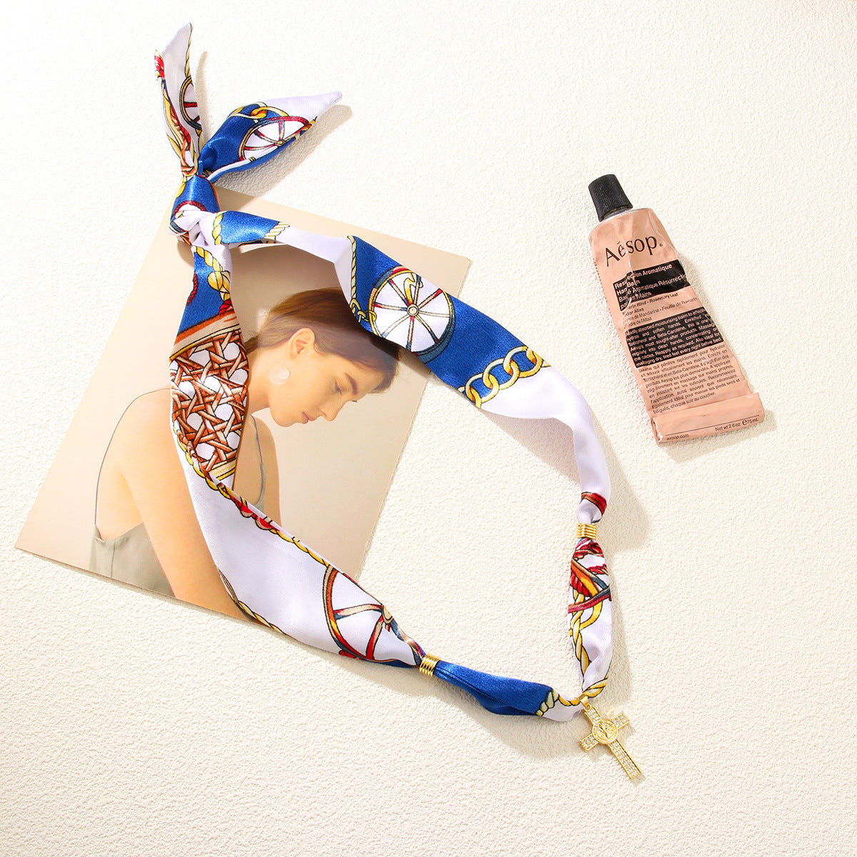 Wholesale Colorful ribbon hanging stainless steel pendant necklace