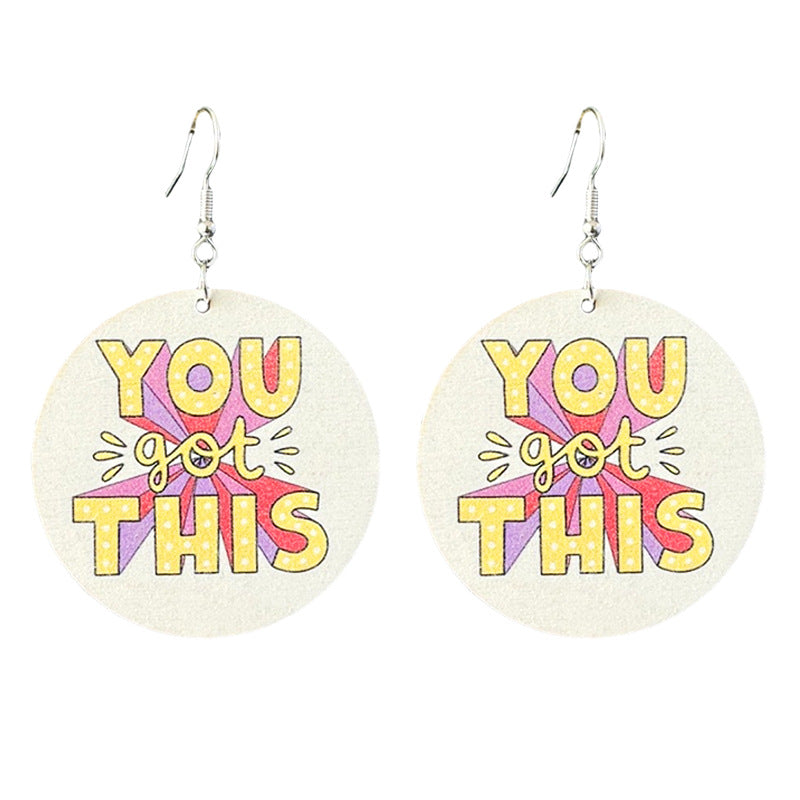 Wholesale Teacher Appreciation Week Graduation Season Textured Wood Earrings