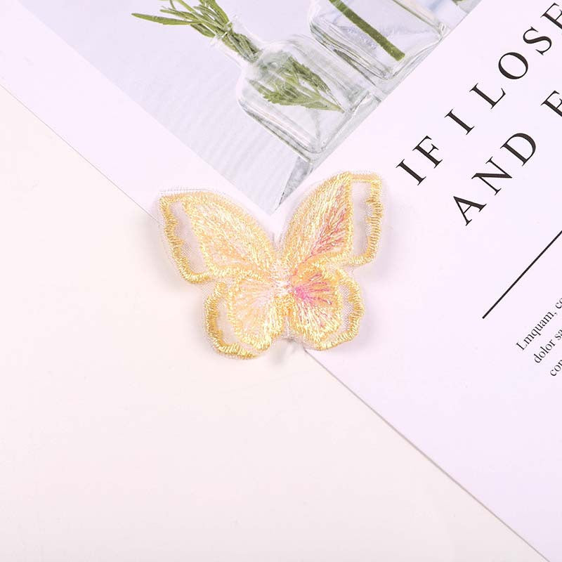 Wholesale 10pcs Colorful double layer fantasy embroidered butterfly patch