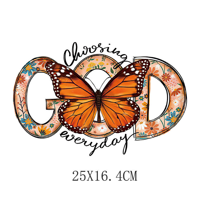 Wholesale Flower and letter heat transfer printing  UV DTF Ready to Press Transfers Wraps