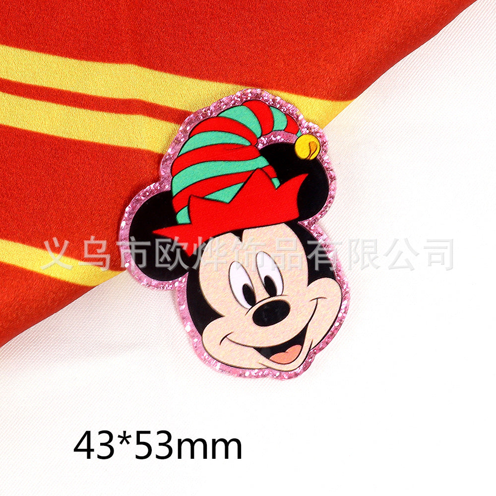 Wholesale 10pcs/pack Powder Cartoon Christmas Snowman Jewelry Acrylic Pin OLY Exclusive