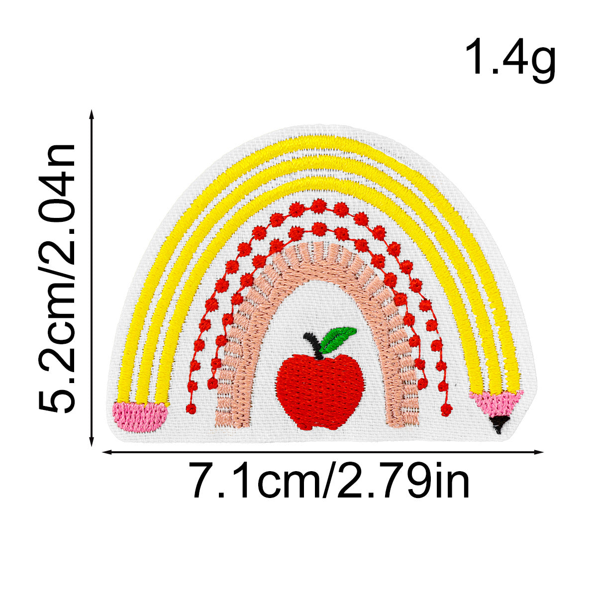 Wholesale Teacher' s Day Rainbow Pencil Cloth Patch