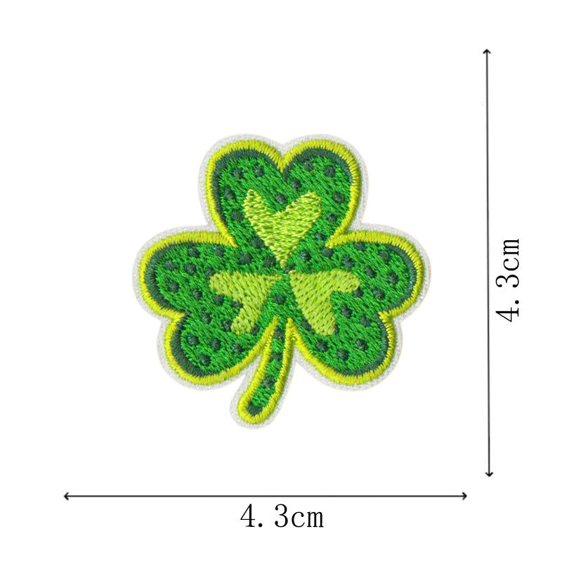Wholesale St Patrick S Day Green Clover Leaf Embroidered Patch Set 25Pc Coat Fashion Accessory