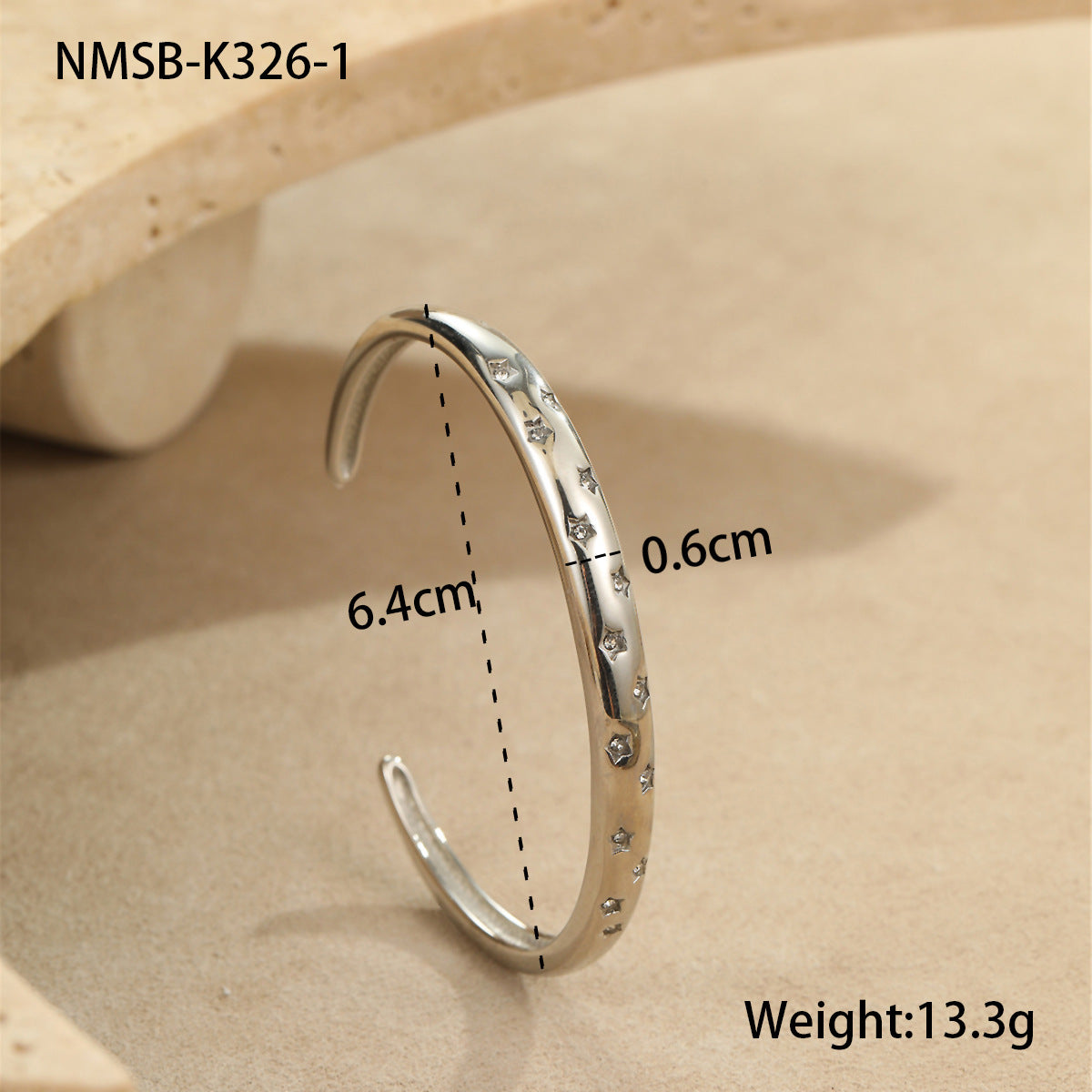 Wholesale Diamond-Encrusted Stainless Steel Bracelet Five-Pointed Star Hand Jewelry