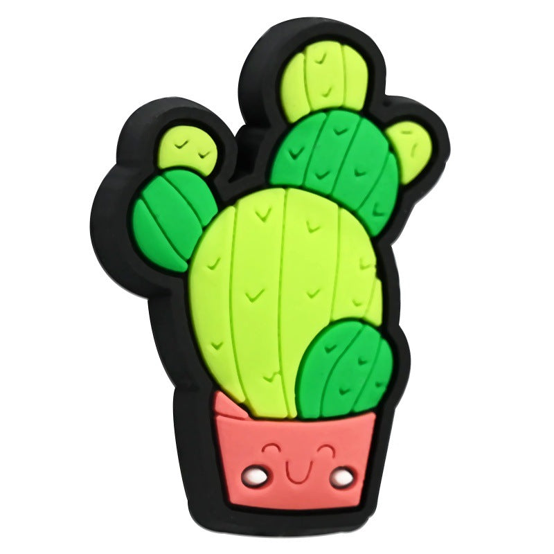 Wholesale   Random 100pcs Cactus series soft glue perforated double-sided thick patch DIY detachable beads