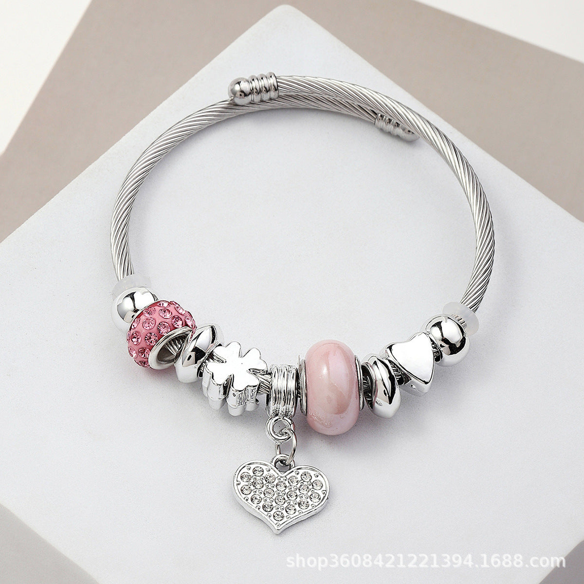 Wholesale Beaded Stainless Steel Butterfly Bracelet