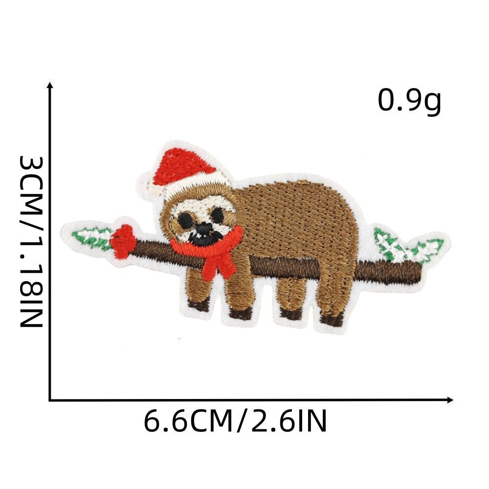Wholesale 16Pcs Christmas Embroidered Patches Snowflake Cartoon Designs Sewing Craft Supply For Socks Decorative Gift Accessory