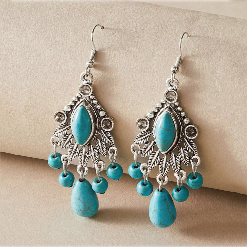Wholesale Turquoise teardrop earrings