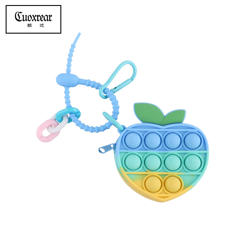 Wholesale Cute Unzipped Coin Purse Cartoon Silica gel Keychain