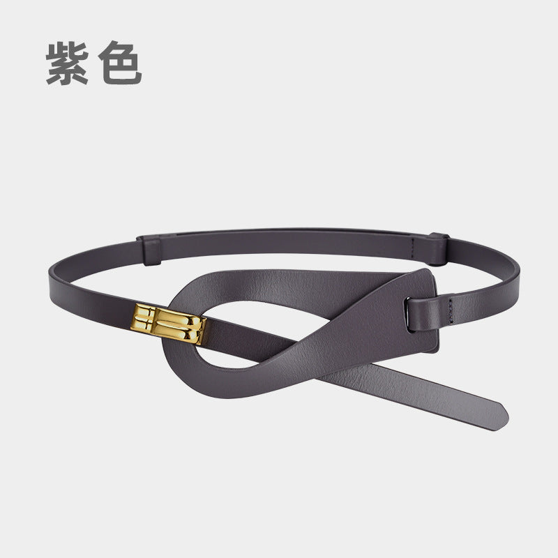 Wholesale Two-layer Cowhide Belt with No Holes for Adjustment and Outer Decoration