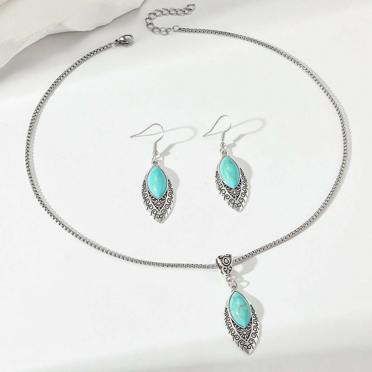 WholesaleNew Vintage Blue Rhinestone Inlaid Turquoise Bohemian Set