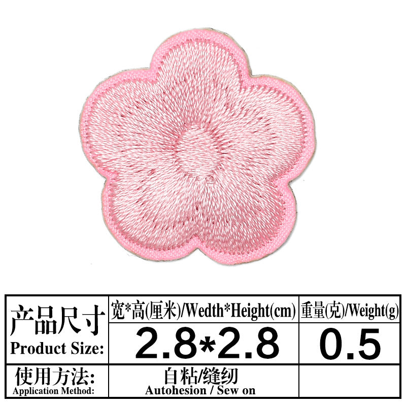 Wholesale Chic Embroidered Plum Blossom Patches Self Adhesive Flower Decorative Accents For Phone Cases Bags ets And Towels