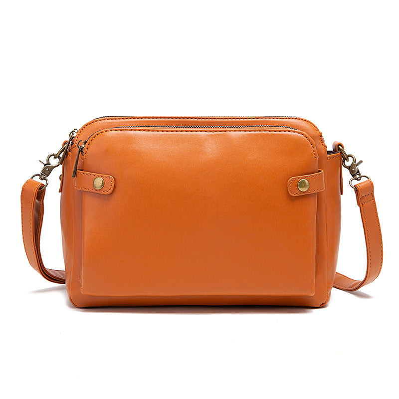 Wholesale Vintage Three-layer Leather Cross-body Bag