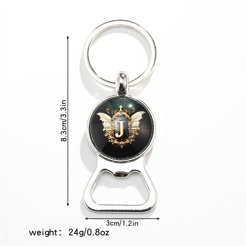 Wholesale Letter Butterfly Bottle Opener Time Gem Keychain