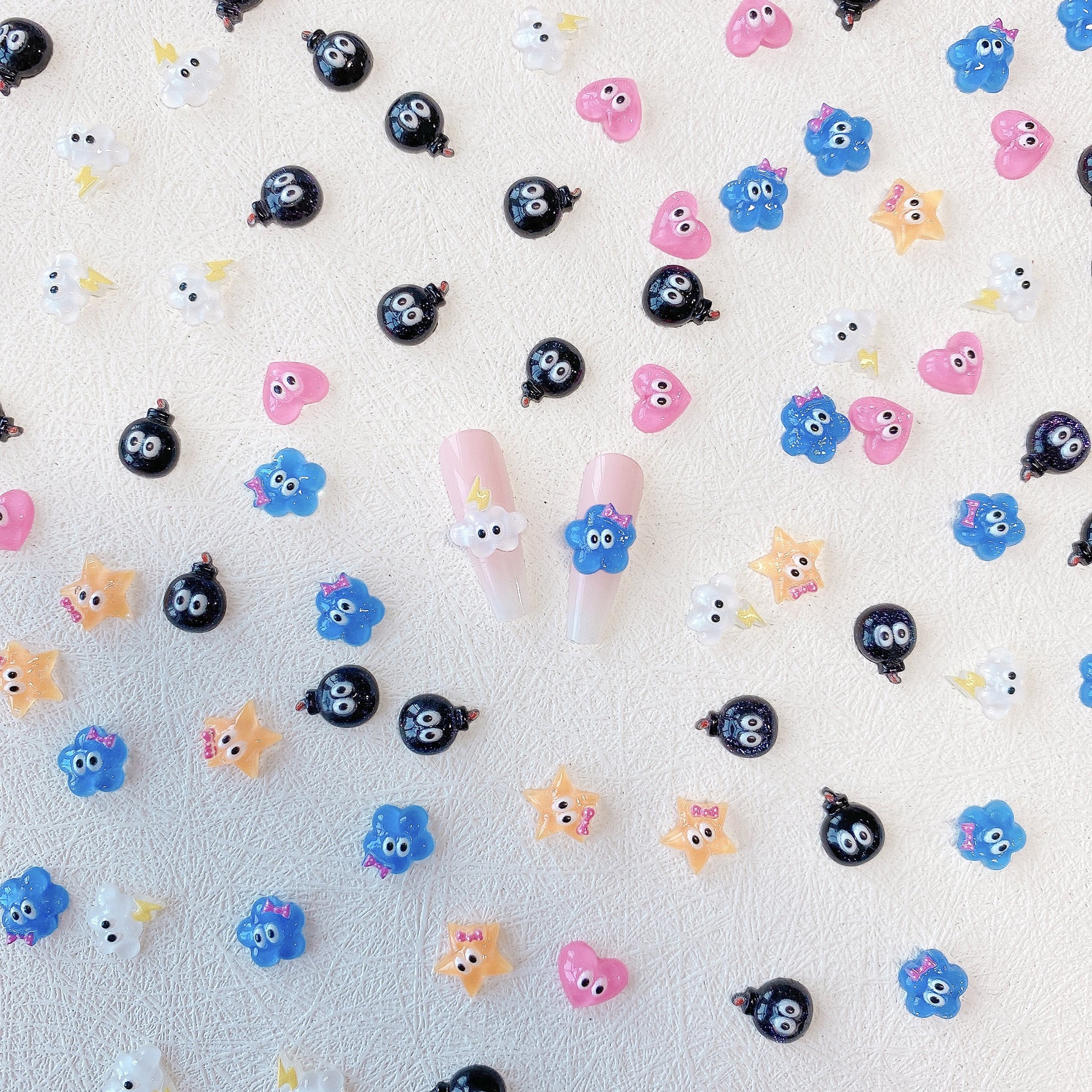 Wholesale 10PCS/Pack Cloud Star Resin Nail Stickers