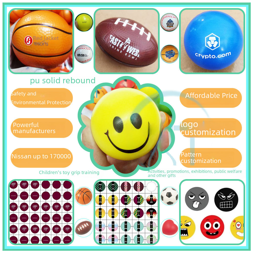Wholesale  hot selling sponge 9cm pu ball coffee rugby pu foaming elastic ball vent decompression ball toys