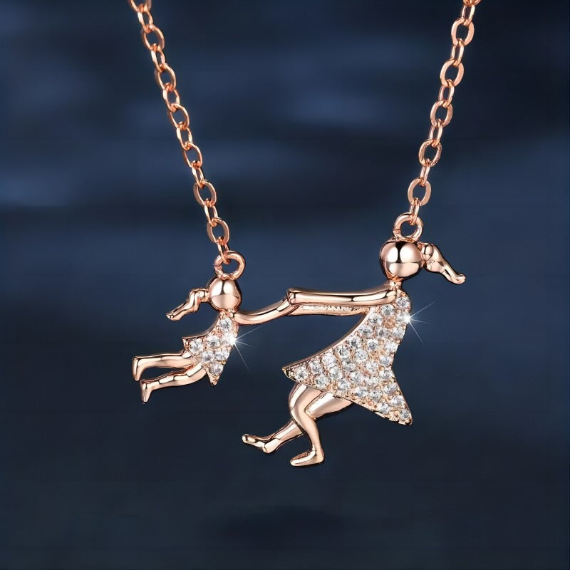 Wholesale Creative Exquisite Cute Mother and Daughter Personality Pendant Necklace