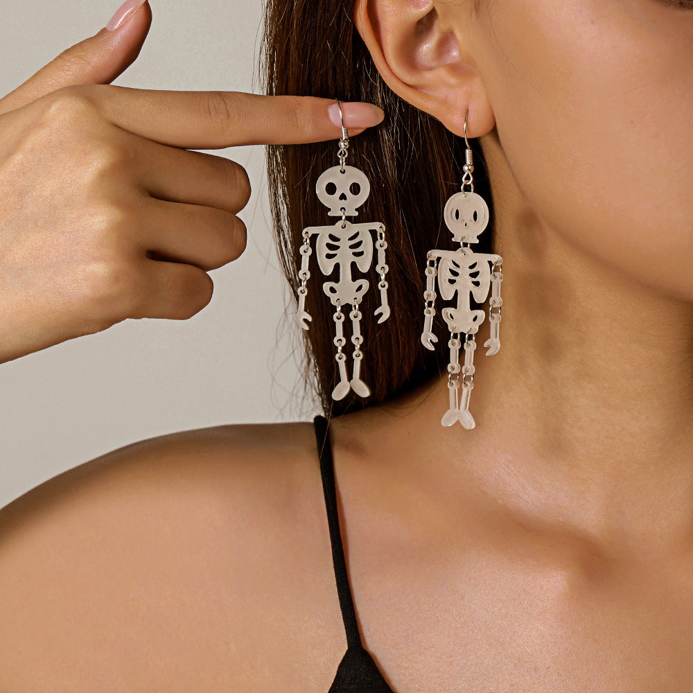 Wholesale Ghost BOO Letter Sequin Acrylic Earrings